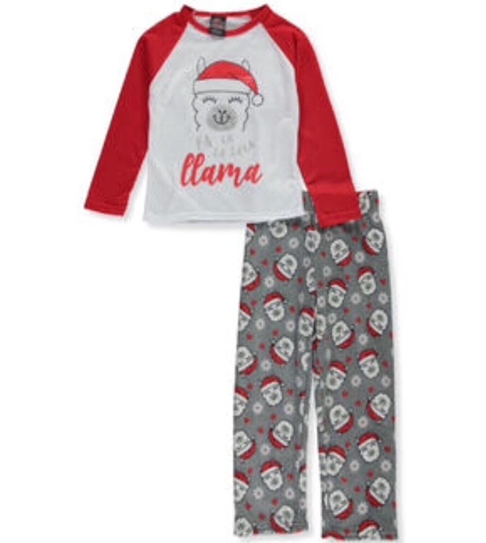 PJ’s & Presents Girls Size 4 Pajama Set “Fa La La La Llama” Christmas Sleepwear